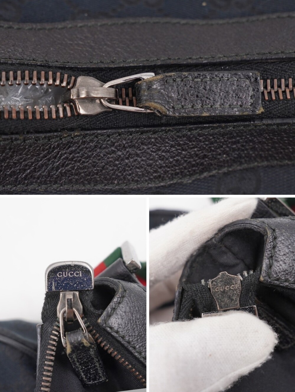 CN06 💗 Gucci GG Monogram Web halfmoon Large Crossbody - Picture 9 of 13